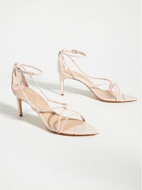 SCHUTZ Strappy Pointed Toe Heels in Blush Pink